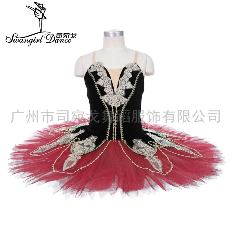 

Black Red Don Quixote Professional Ballet Tutu Girls classical Ballet Tutu Stage Costume Adult Performance Pancake Tutus JY002C