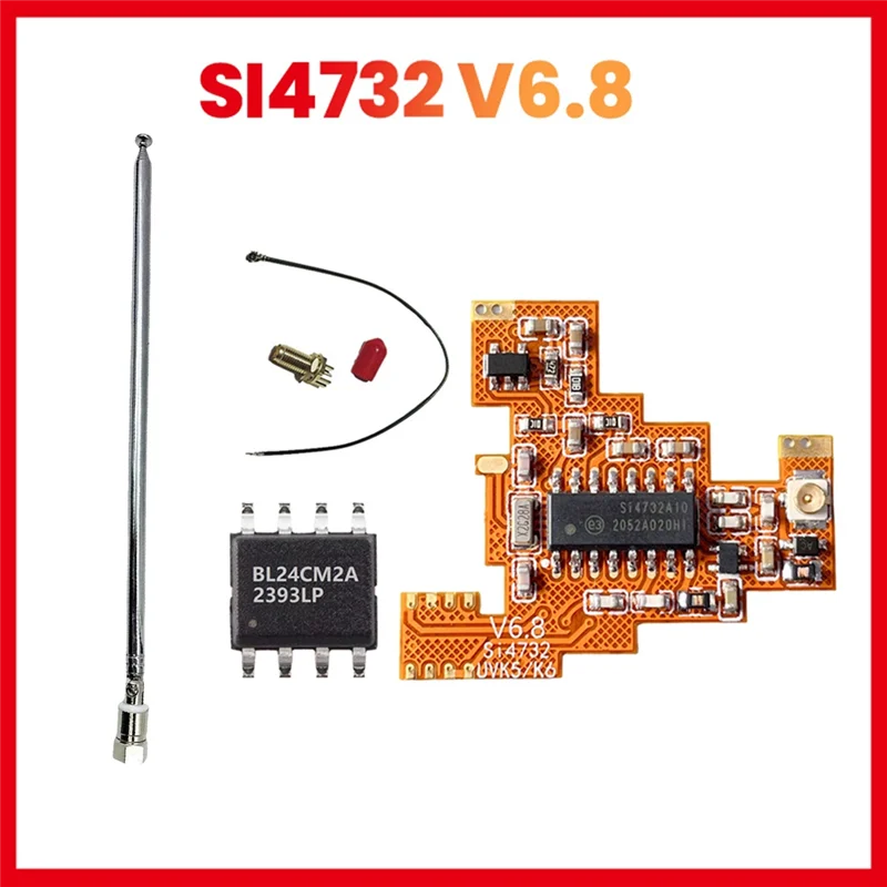 Módulo CEA SI4732 V6.8 FPC + Chip BL24CM2A + antena Forquansheng UVK5 K6 banda completa de onda corta/recepción de banda lateral única