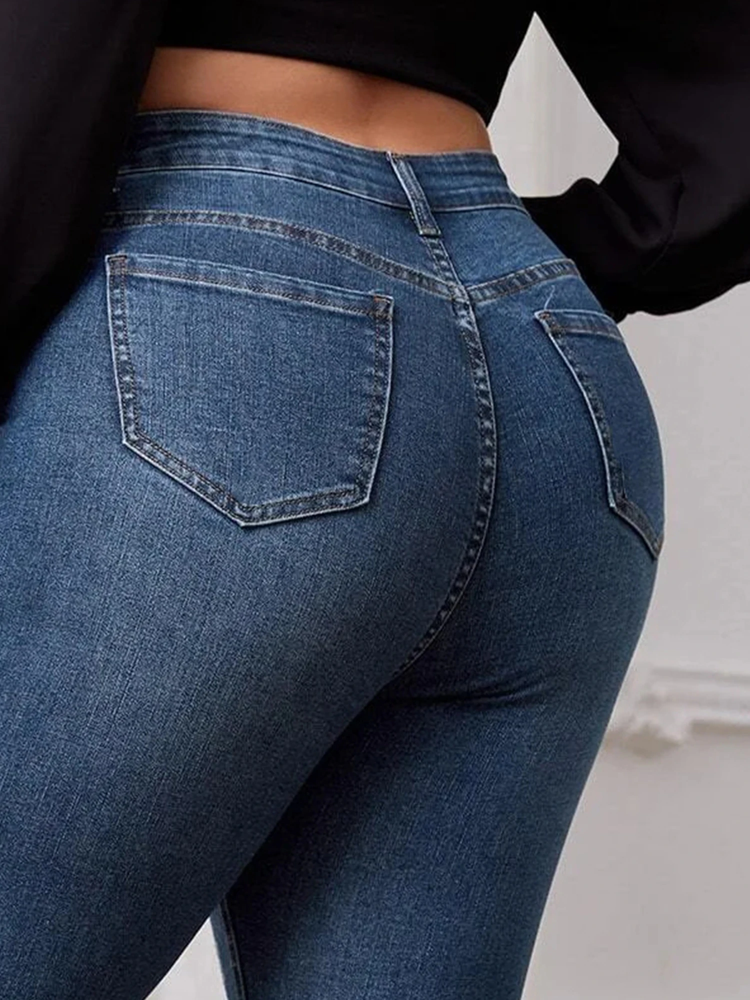 plus size skinny jeans for women full length high waist stretchy pencil women jeans autumn legging stretchy washing 100kgs jeans