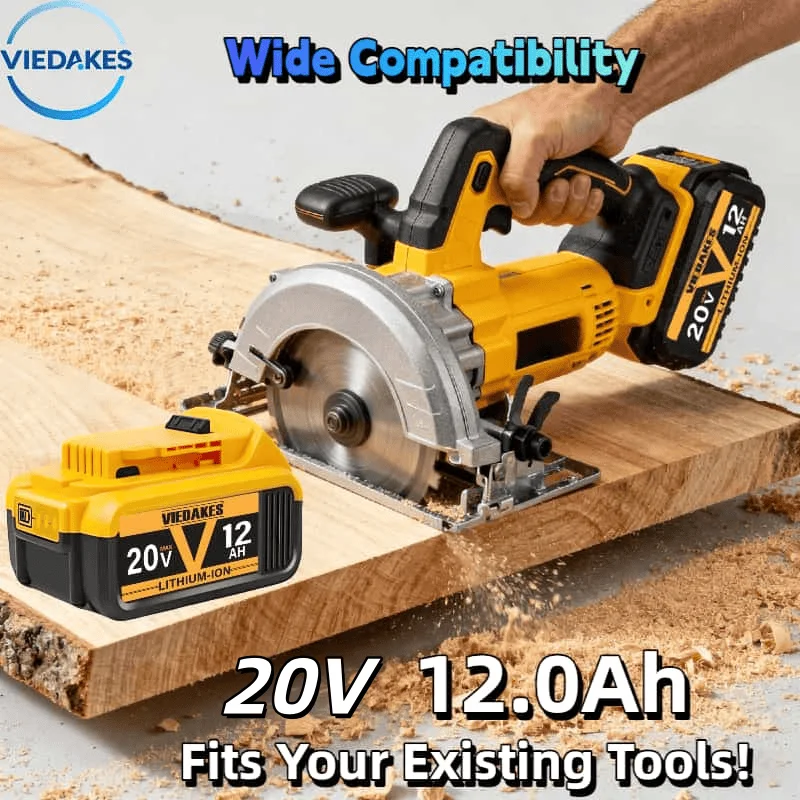 بطارية ليثيوم أيون 18 فولت 12.0 أمبير في الساعة لديوالت - تناسب التدريبات/المنشار/المطاحن، طاقة طويلة الأمد لمواقع العمل الاحترافي