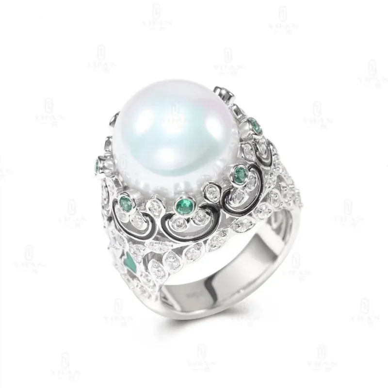 ZOCA 925 sterling Silver Caliber Luxury Brands Replica Pearl Ring  Real 925 Silver Money Women's Rings Jewelry