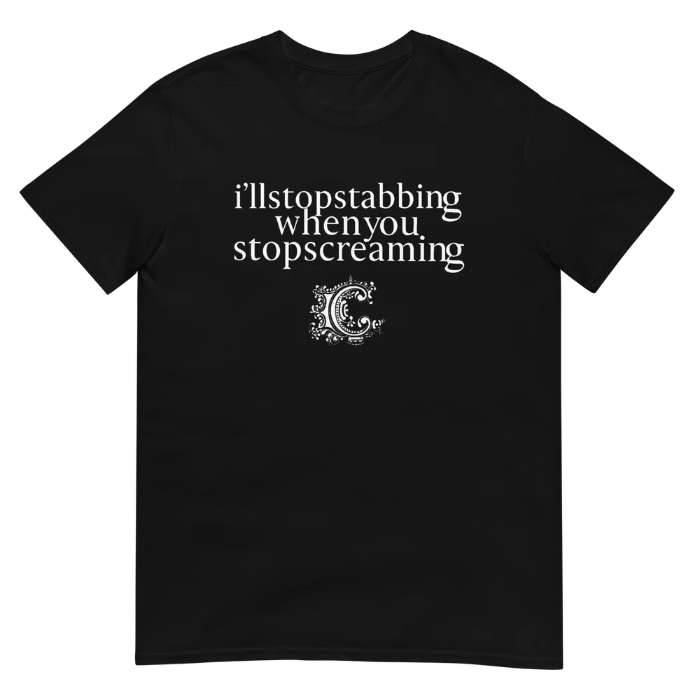 

Chiodos I’Ll Stop Stabbing Lyric Version 2 Post-Hardcore Emo Band T-Shirt