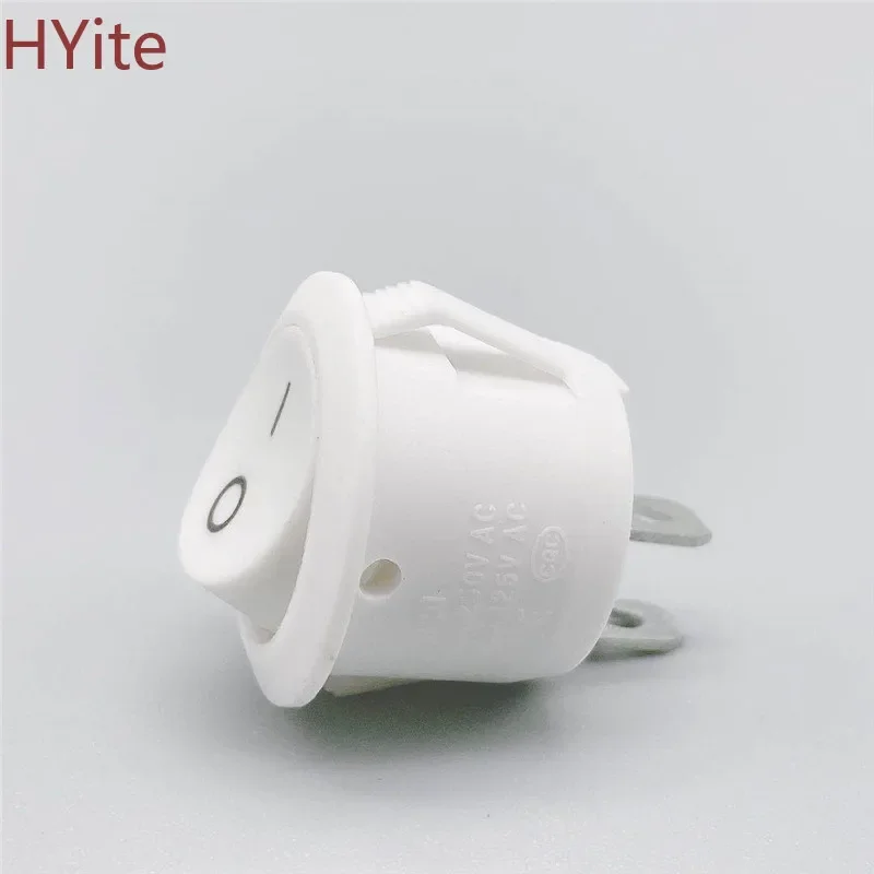 White Round Type Switchs ON-OFF SPST 2 Position Circle Boat Rocker Switch Become warped board power switch