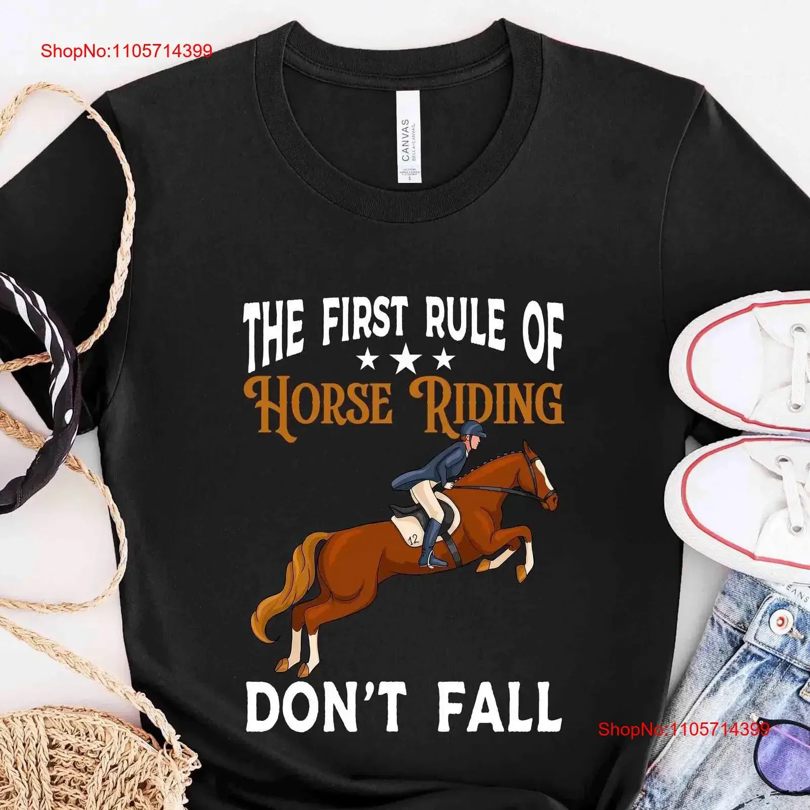 Horse T Shirt The First Rule Of Riding Don't Fall Lover Rider Owner Trainer HOR207F01 vintage Washed Stylish Slightly