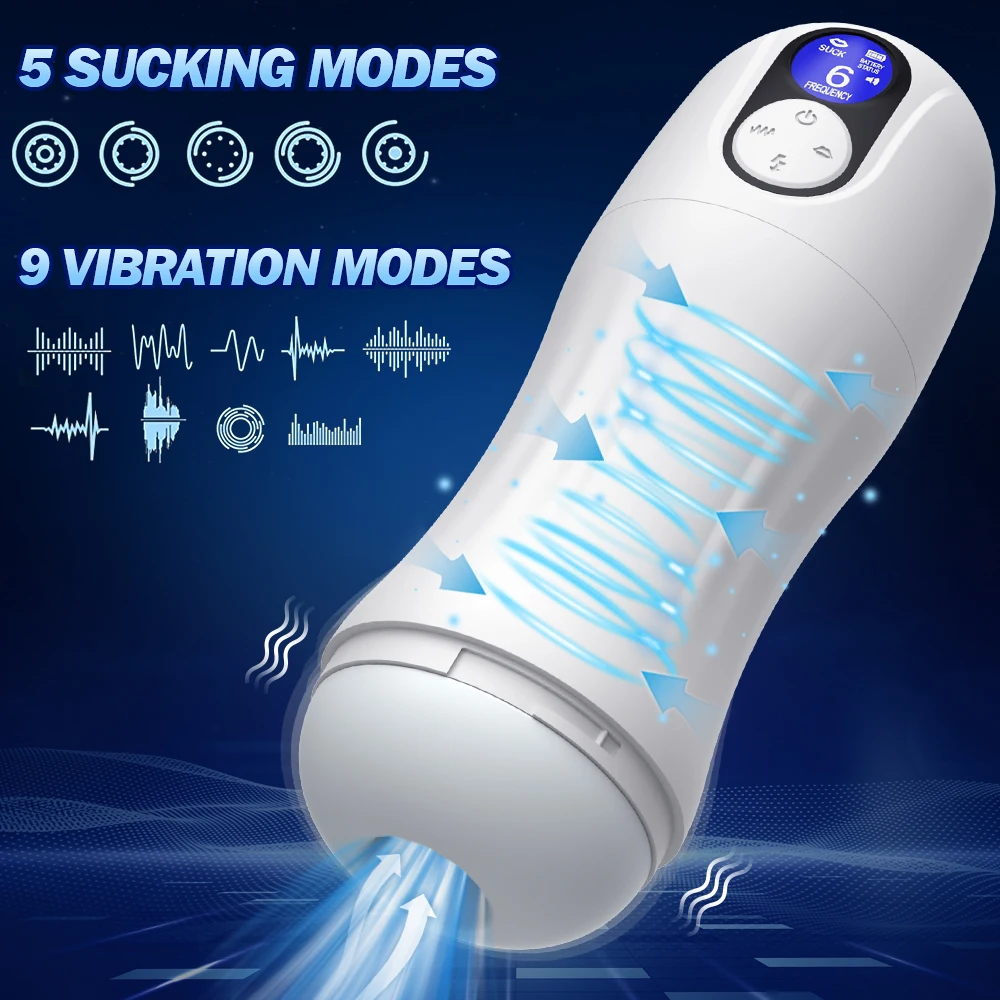 5 frequency Powerful Automatic Sucking Masturbator for Men Blowjob Cup with LED Display Heat Male Masturbator for Adult Sex Toys