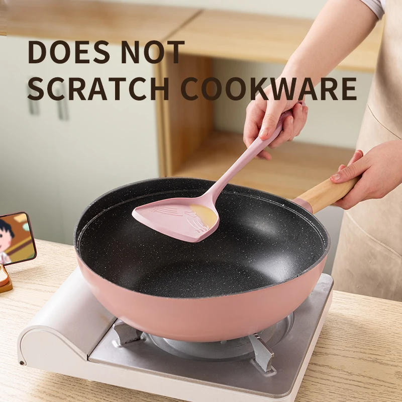 LAN MI Quantitative silicone spatula, non-stick pan dedicated, high temperature resistant, household kitchen pot protector,