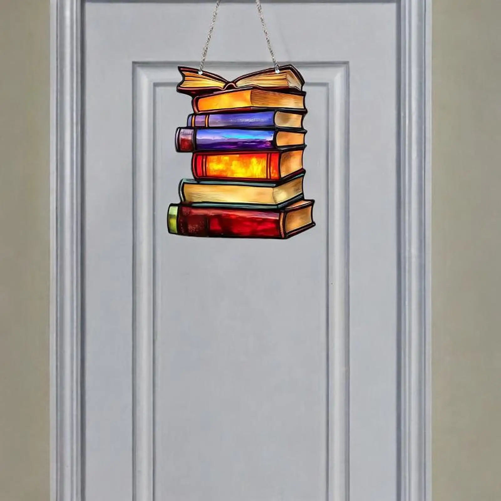 

Штабелируемые книги, подвесной знак, 2D акриловое украшение для балкона, крыльца, прихожей