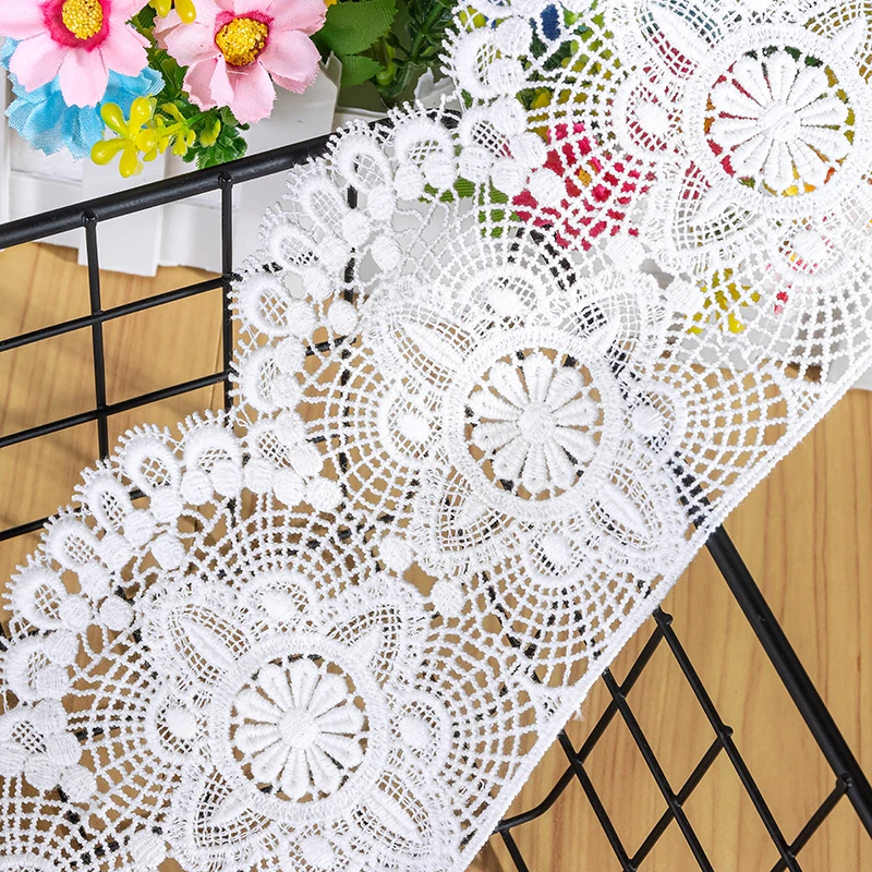 Water Soluble Embroidery Lace Trim, Cotton Flower, DIY Handmade Clothing, Sewing Accessories, RS4797, 3Yards/Lot