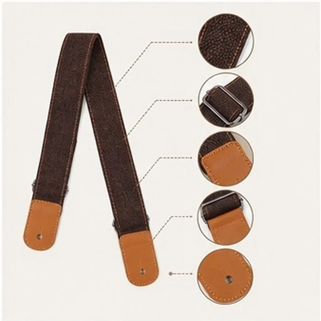 1Pcs Soft Cotton Linen Ukulele Strap Ends Heavy Duty Metal Buckle Easy Adjustment Perfect Size for Ukulele Guitar