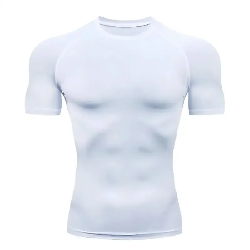 2026 Men Running Compression T-shirt Short Sleeve Sport Tees Gym Fitness Sport Shirts Male Running Trainning Breathable Tops