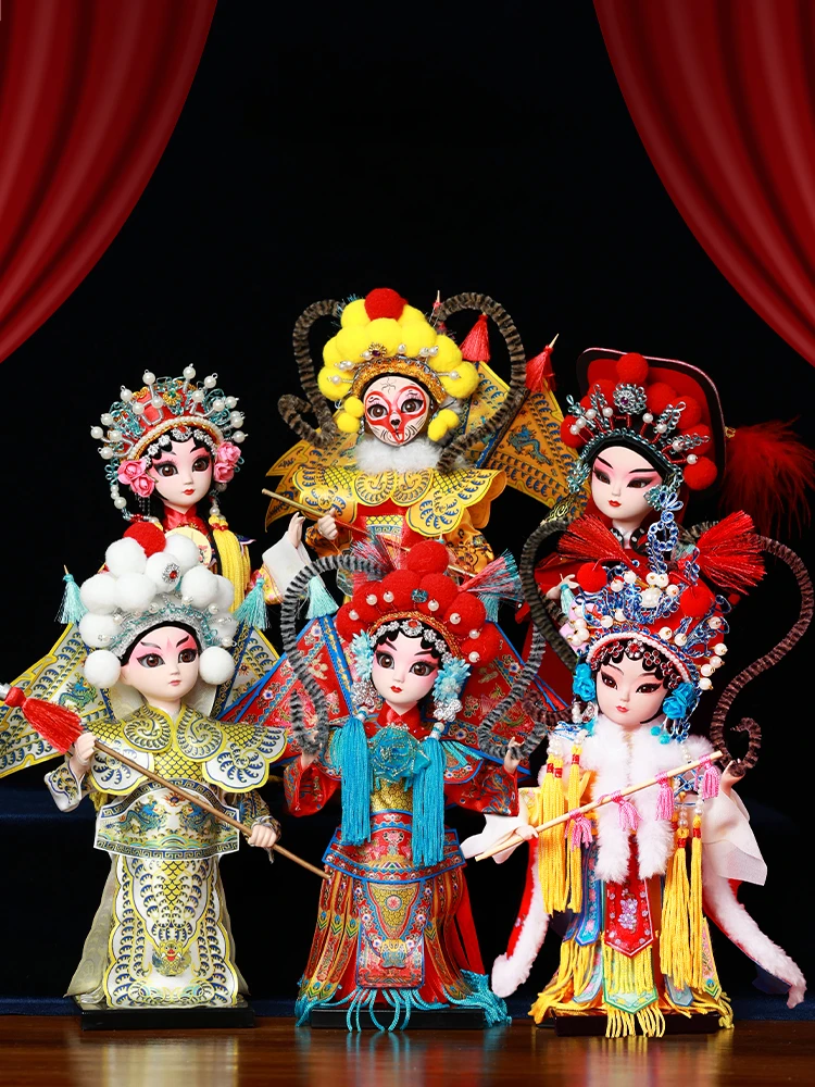 

Beijing silk figure Peking Opera character ornaments Chinese special gift souvenirs opera dolls gifts abroad