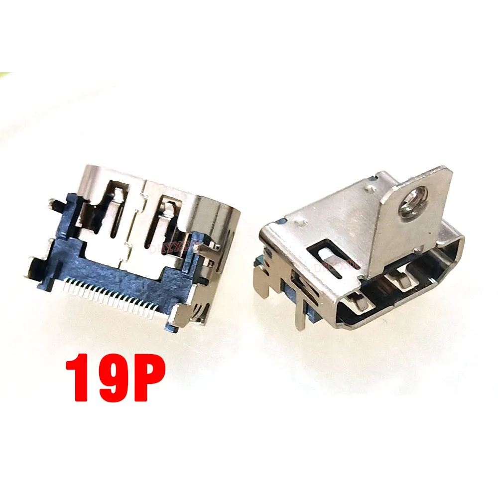 2pcs Display Port 19Pin 20 Pin HDMI Female Socket Interface Connector 90180 Degree With Screw Hole Fixed Screw Holes HDMI Plug