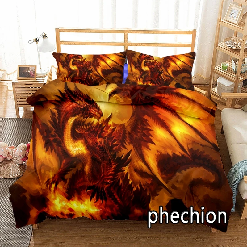 New Dragon Art 3D Printed Bedding Set Duvet Covers Pillowcases Comforter Bedding Set Bedclothes Textile Home N36