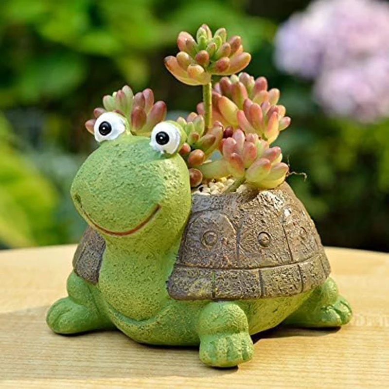 Cute Turtle Planter Succulent Bonsai Cactus Plant Pot Garden Gifts for Girls Flowerpot Home Decor Balcony Desk Mini Plant Holder