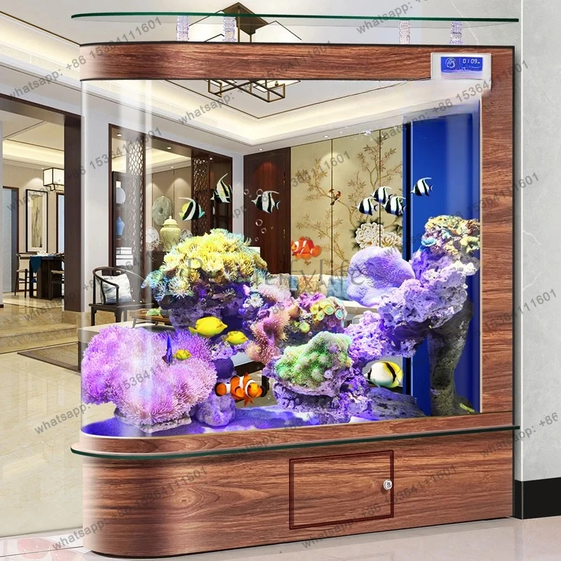 

Fish tank entrance door, small and medium-sized ecological cycle floor-to-ceiling living room, new aquarium