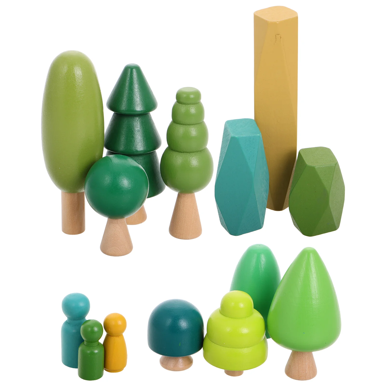 

1 set Wooden Craft Mini KitsBright Colors Natural Material Kids Stackable Largest Block Never Break