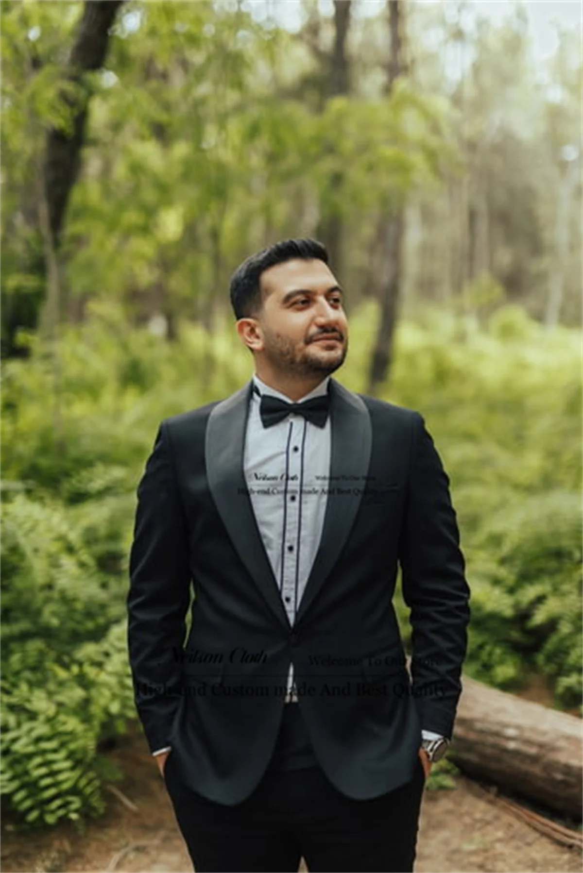 

Fashion Black Men Suits Shawl Lapel One Button Groom Wedding Tuxedos 2 Pieces Sets Male Prom Blazers Slim Fit Terno Masculino