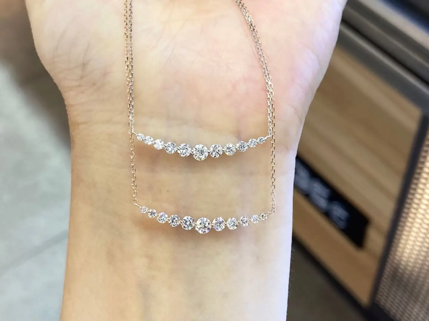 

Certificated 18K Solid Gold Lab-grown Diamond Smile Necklace AU750 0.60ct Cultivated Synthetic Diamond Choker For Women Jewelry