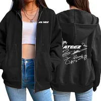 K-pop Fashion Hoodies for Women 2025 New Arrival Girls ATEEZ Signature Fans Zipper Jackets All Season Daily Casual Sports Coats