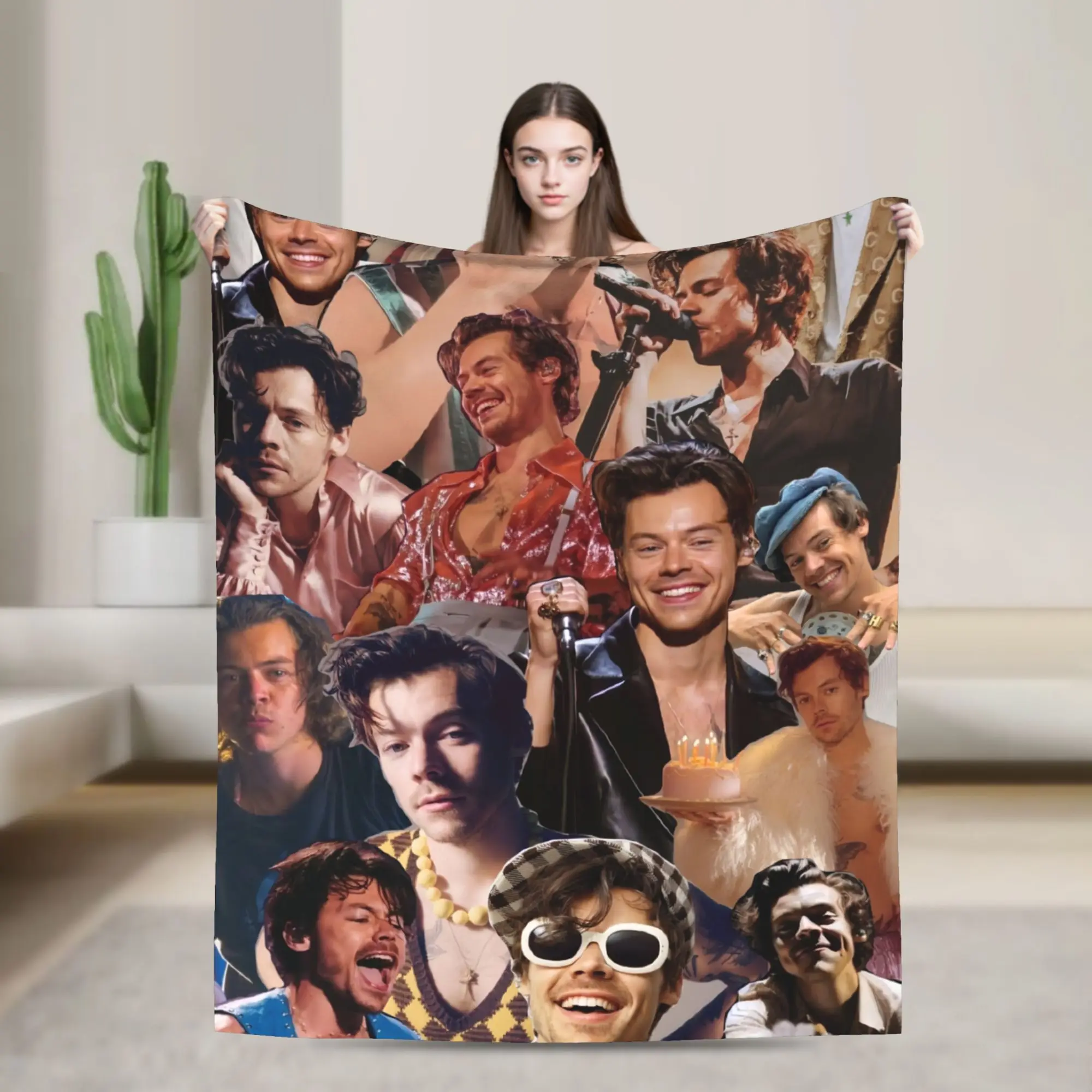 H-HarryS Singer S-Styles Kiss All the Time Disco Warm Blankets  Students Plush Bedding Throws Flannel Bedspread Sofa Bed Cover