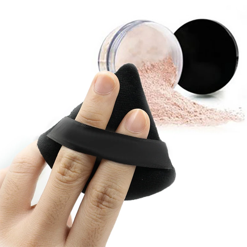 Bladerdeeg Driehoek Voor Poeder Compact Gezichtspoeder Bladerdeegspons Herbruikbare Fluwelen Make-up Sponzen Blender Dagelijks Make-up Hulpmiddel Voor Vrouwen