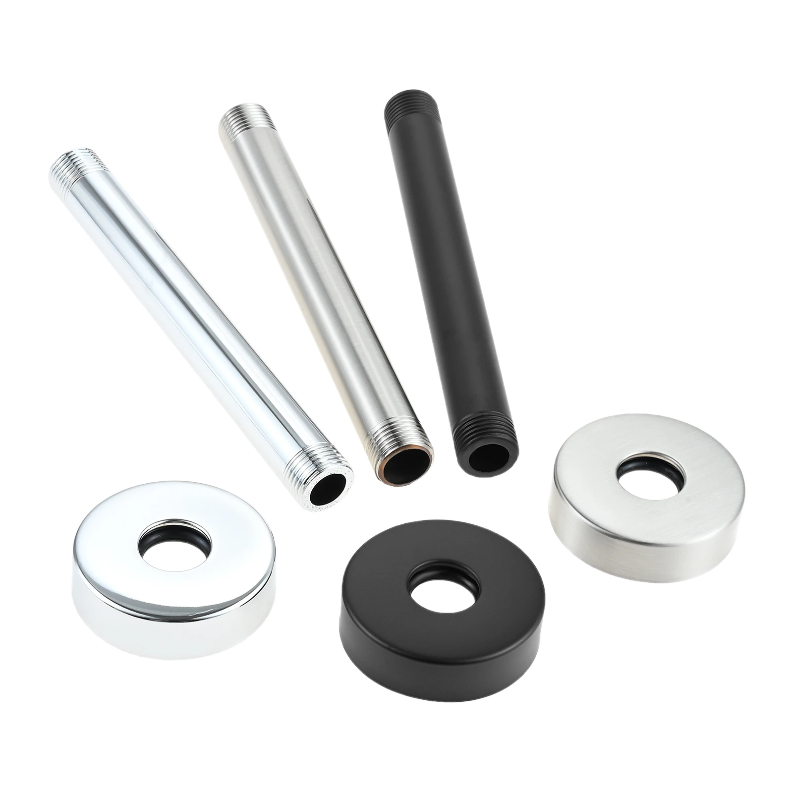 

1 шт. душевой кронштейн, 6 дюймов, прямой потолочный кронштейн для душа из нержавеющей стали, круглый верхний кронштейн для душа, 3 типа, черный