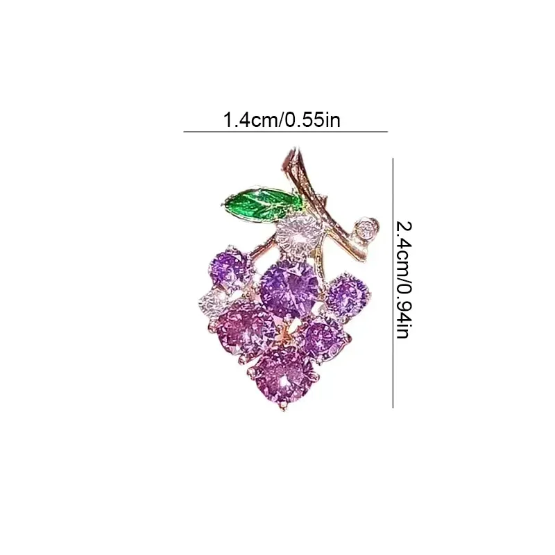 New Fruit Grape Purple Brooch Pin Women Temperament Fruit Lapel Pins Female Coat Corsage Badge Fashion Jewelry Gifts