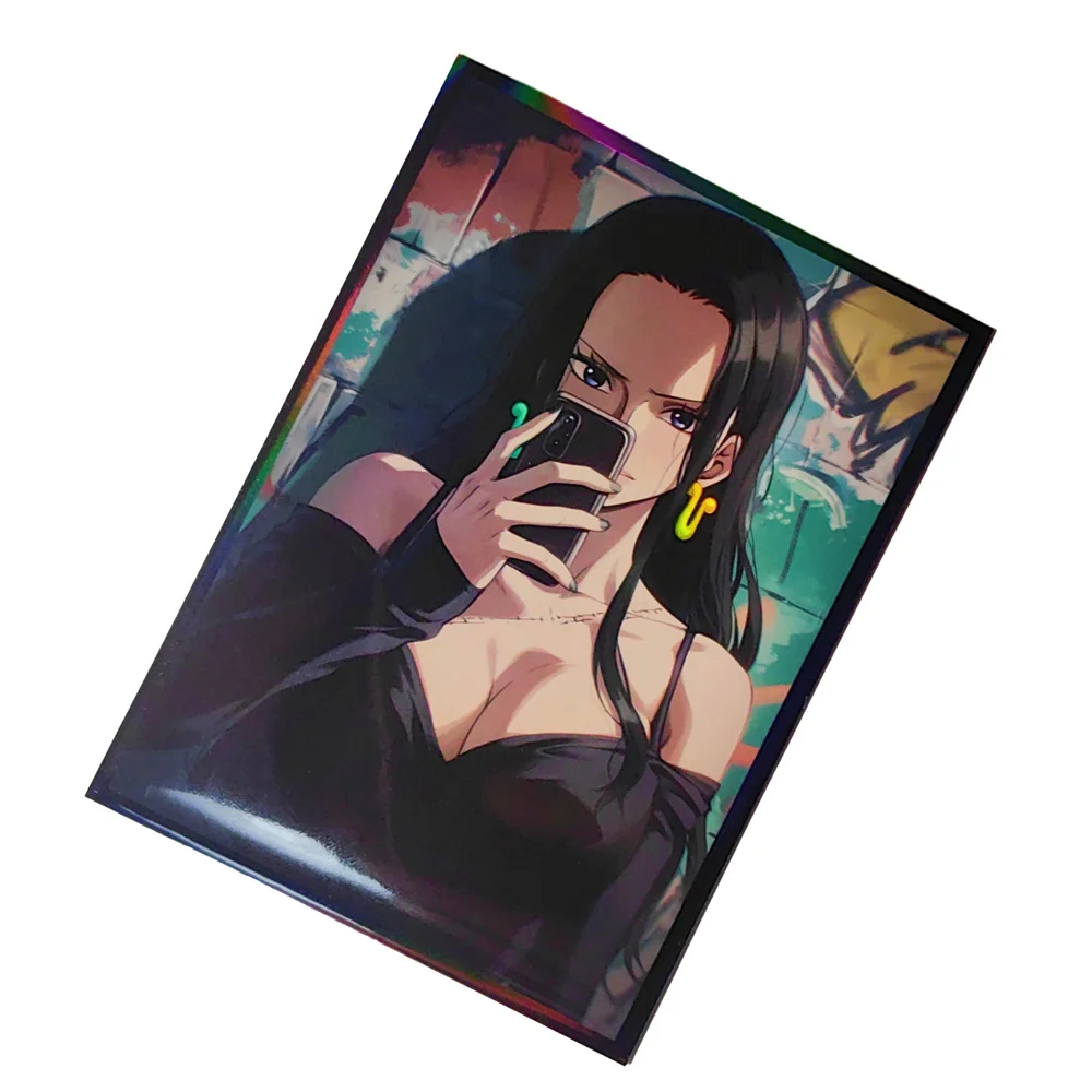 60PCS Anime One Piece Boa·Hancock Card Sleeves Board Games OPCG PTCG Trading Cards Laser Shine Protector Case