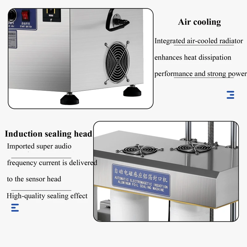 

Вертикальная электромагнитная индукционная машина для запайки алюминиевой фольгой стеклянных бутылок и крышек из нержавеющей стали