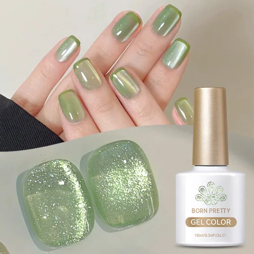 BORN PRETTY 10ml gato verde esmalte de uñas en Gel Rainbow Auroras Soak Off UV LED Nail Art barniz de Gel magnético manicura para uñas