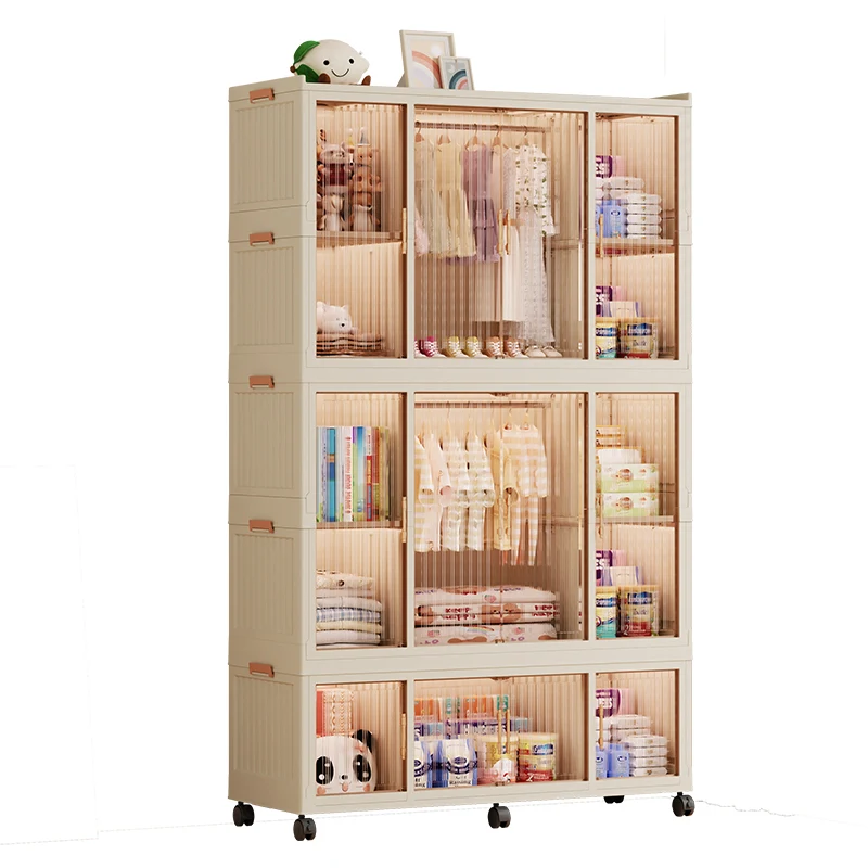 Bedroom Plastic Children Wardrobes Closet Girls Organizer Children Wardrobes Shoe Rack Penderie Enfant Room Furniture MR50CW