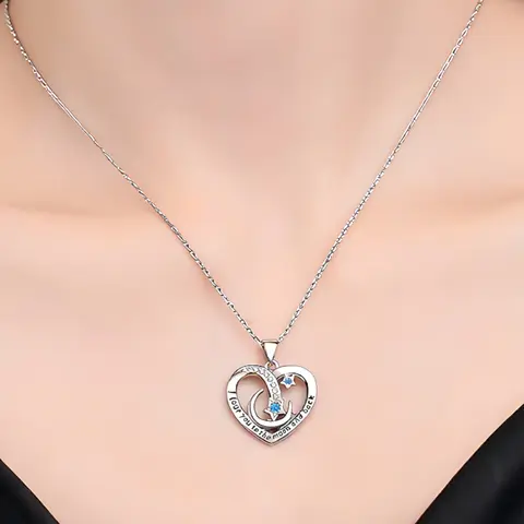 बहन के लिए दिल के आकार का चाँद कॉपर ज़िरकोनिया हार, मैं तुम्हें चाँद तक और वापस प्यार करता हूँ, आशीर्वाद कार्ड और उपहार बॉक्स के साथ जन्मदिन 8 best sales बहन के जन्मदिन का उपहार - №2