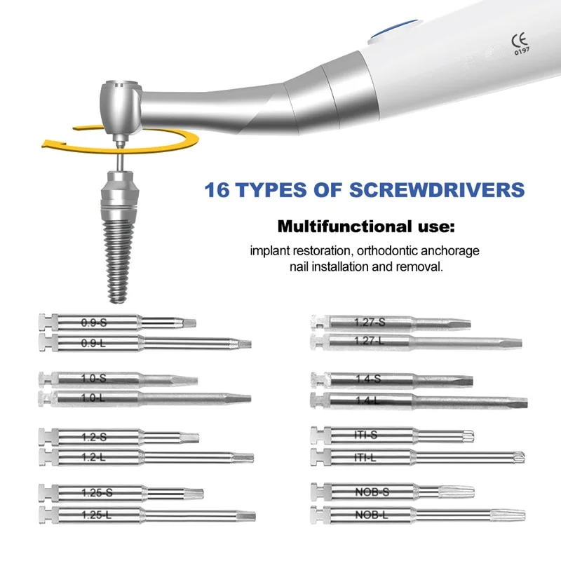 Klucz dynamometryczny do implantu zestaw śrubokrętów implantu dentystycznego ulepszony do 55N elektrycznego klucza dynamometrycznego do implantu