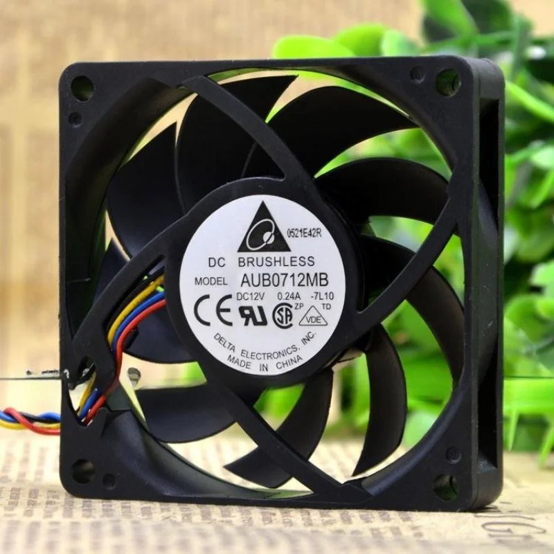 Aub0712mb PWM CPU Fan, 7cm, 4 pinos, 0,24a