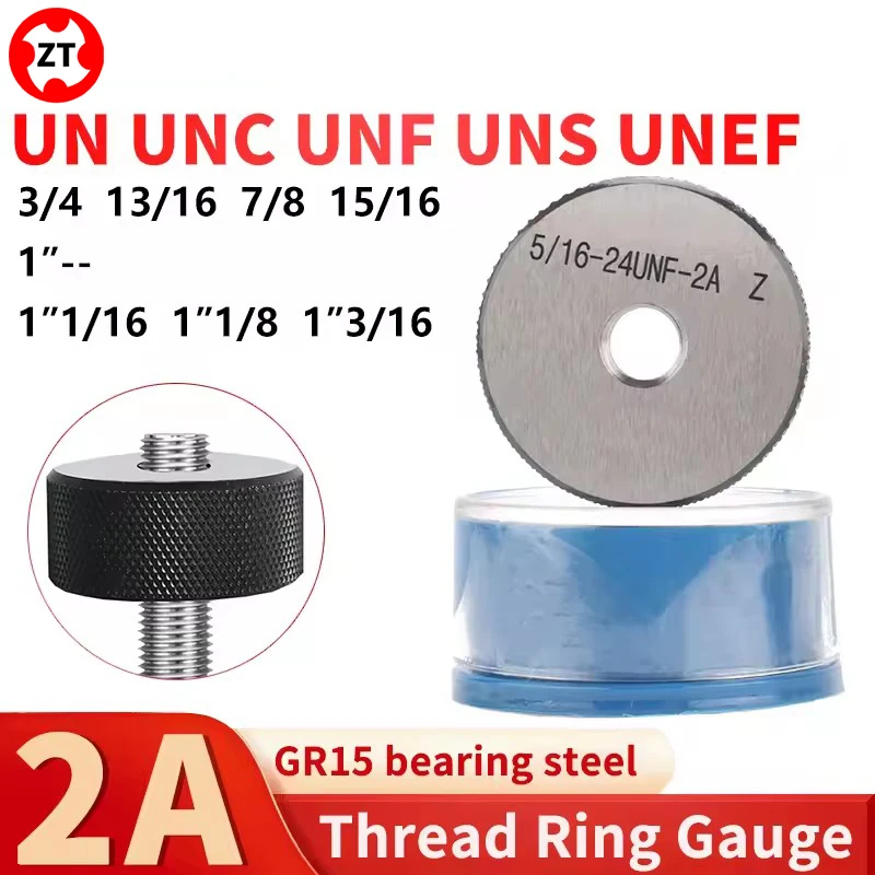 1SET(1*GO+1*NOGO)2A 3/4 13/16 7/8 15/16 1''-- 1''1/16 1''1/8 1''3/16 UN/UNC/UNF/UNS/UNEF America Standard Fine Thread Ring Gauge