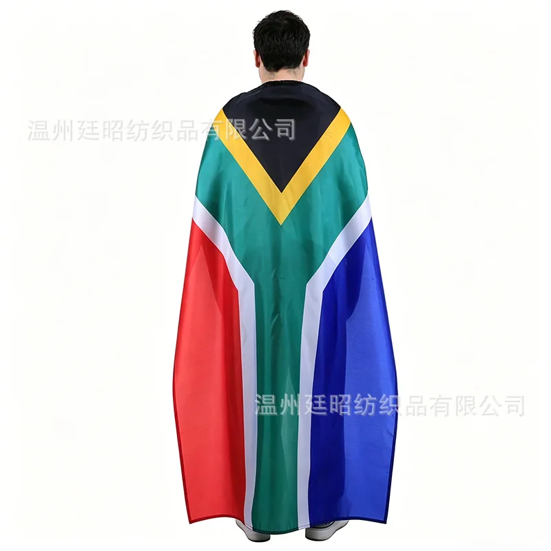 （TIKI FLAG）90x150cm South Africa shawl flag Polyester S. Africa Shoulder FLAG 3x5fts Super Poly football South Africa Flag