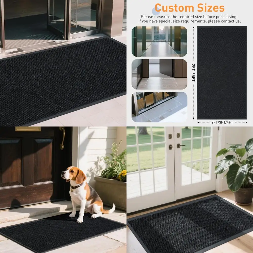 

Настраиваемый нескользящий входной коврик для внутреннего и наружного использования, 2 x 9 футов, коммерческий класс, легко чистящийся, низкопрофильный дверной коврик
