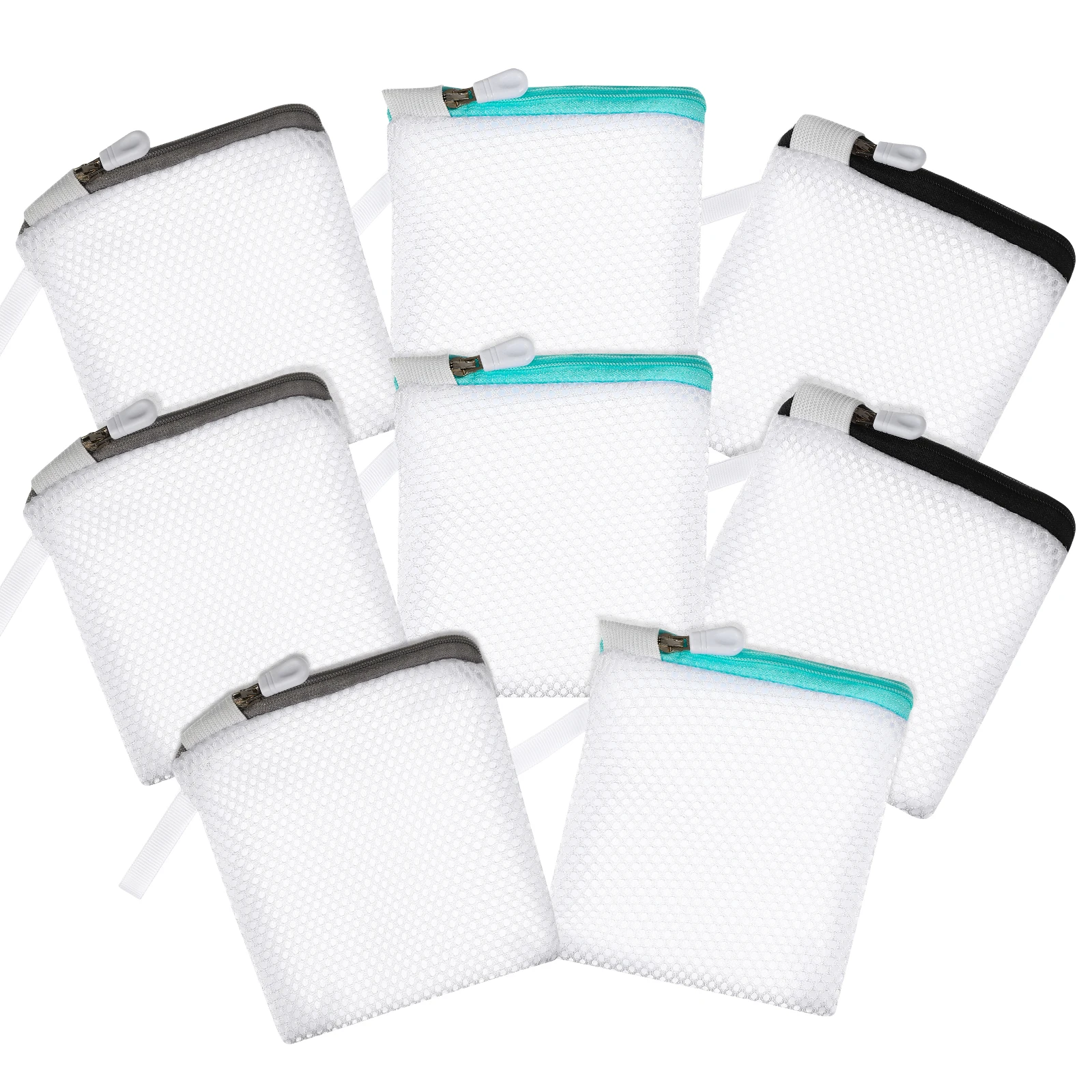 

8 Pcs Laundry Bags Mesh Washing Bags for Socks Underwear Bra Shoes Sweater Multicolor Drawstring Travel Garment Bag Durability