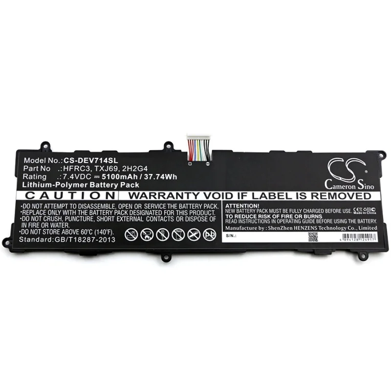 7.4V/5100mAh Cameron Sino Tablet Battery  HFRC3, TXJ69, 2H2G4, 21CP5/63/105 for DELL Venue 11 Pro 7140