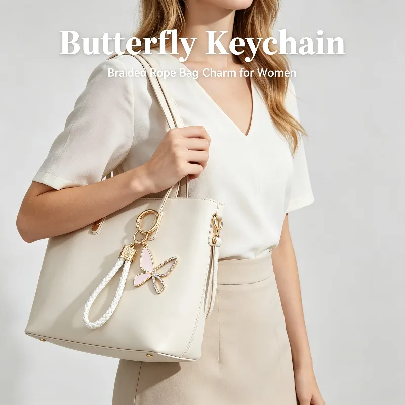 Stylish Gorgeous Butterfly Keychain for Women, Car Key Ring, Unique Creative Key Chain Pendant, Minimalist Key Charm