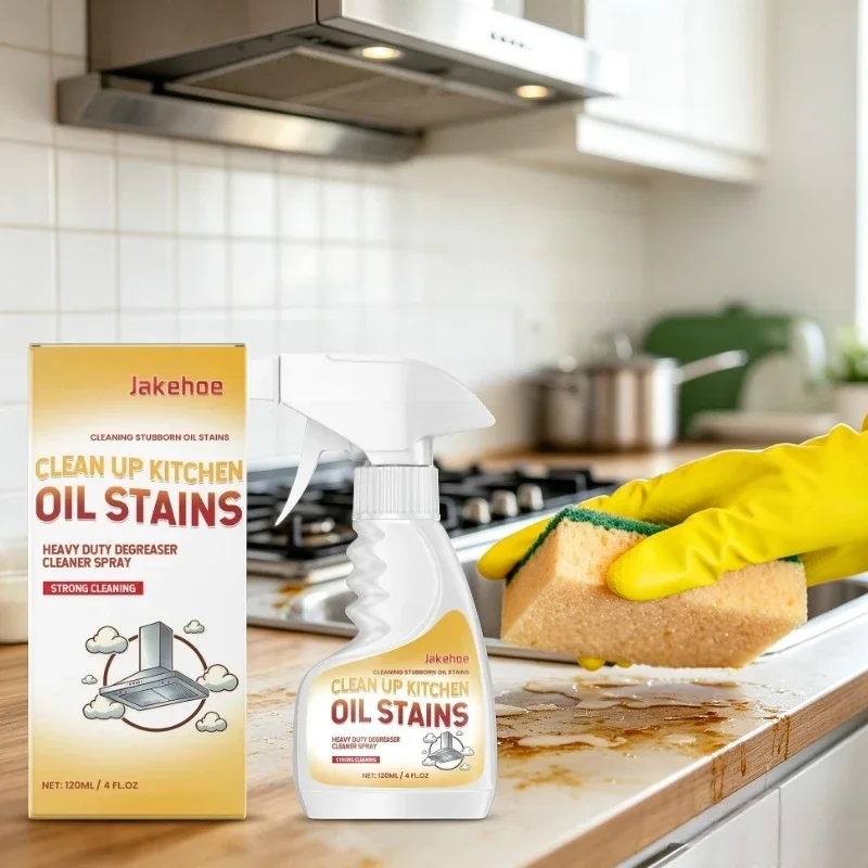 Heavy‑Duty Kitchen Degreaser Spray Universal Stubborn Oil Stain Remover for Stove Range Hood Cookware Grease Household Cleaner