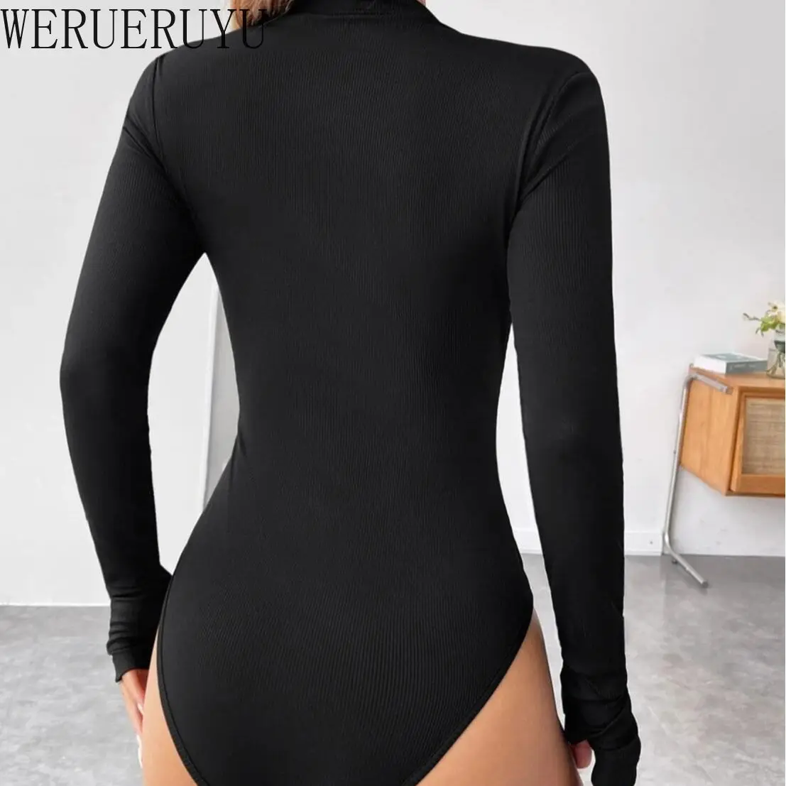 New Long Sleeve Black Bodysuits Sexys Women Zipper Tops Y2k Clothes Autumn Winter Fashion Streetwear Tight Bodysuit Women 2024