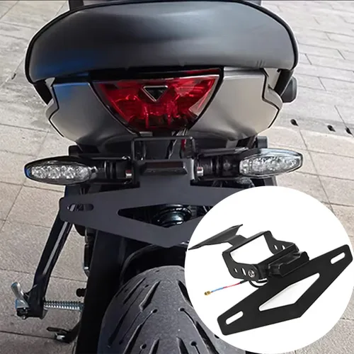 Imagen 1 del producto Soporte de placa de matrícula de montaje trasero para motocicleta Trident660 Trident 660, soporte trasero plegable ajustable Trident 660