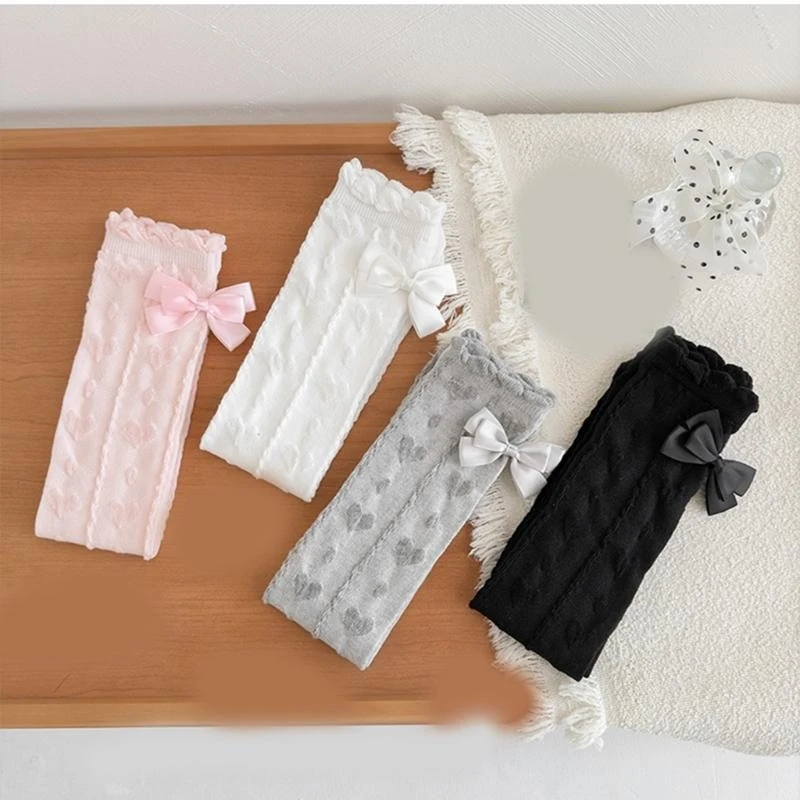 

Children Cotton Knee Socks with Bowknot Detail Kids Knees High Socks