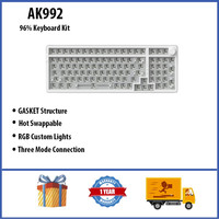 AJAZZ AK992 GASKET Wireless Mechanical Keyboard Kit 96% RGB Light Hot Swap Custom Keyboard Kit with Knob