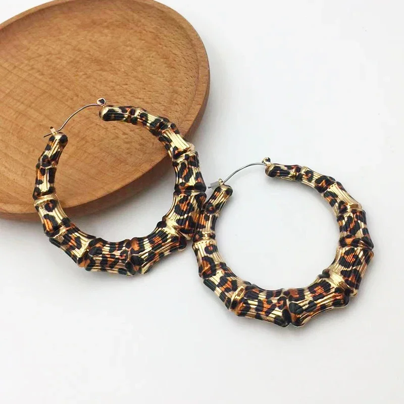 Leopard print Slub Type Acrylic  Earings  Simple Temperament Noble Large Style Earrings for Women Exaggerated Style