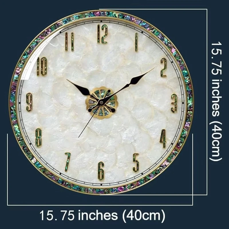 Silent Non-ticking Natural Shell Hanging Clock, Voice Control Luminous Function, for Living Room & Dining Area