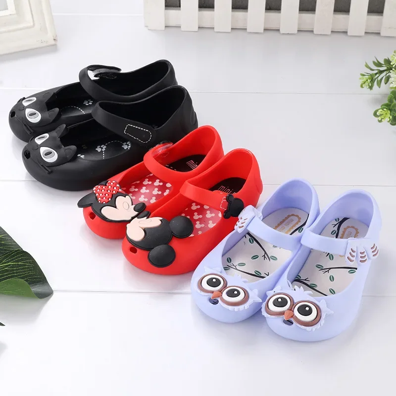 Disney Spring Summer Princess Bow Mickey Mouse Girls Sandals Children Slippers baby girls Children\'s Shoes