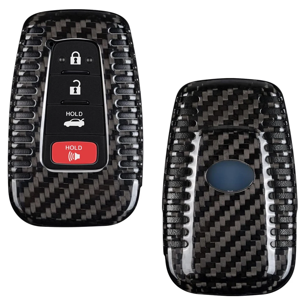 

for Toyota RAV4 Key Fob Cover, Carbon Fiber Key Case Protector Shell for Camry RAV4 Highlander Avalon C-HR Prius Corolla GT86