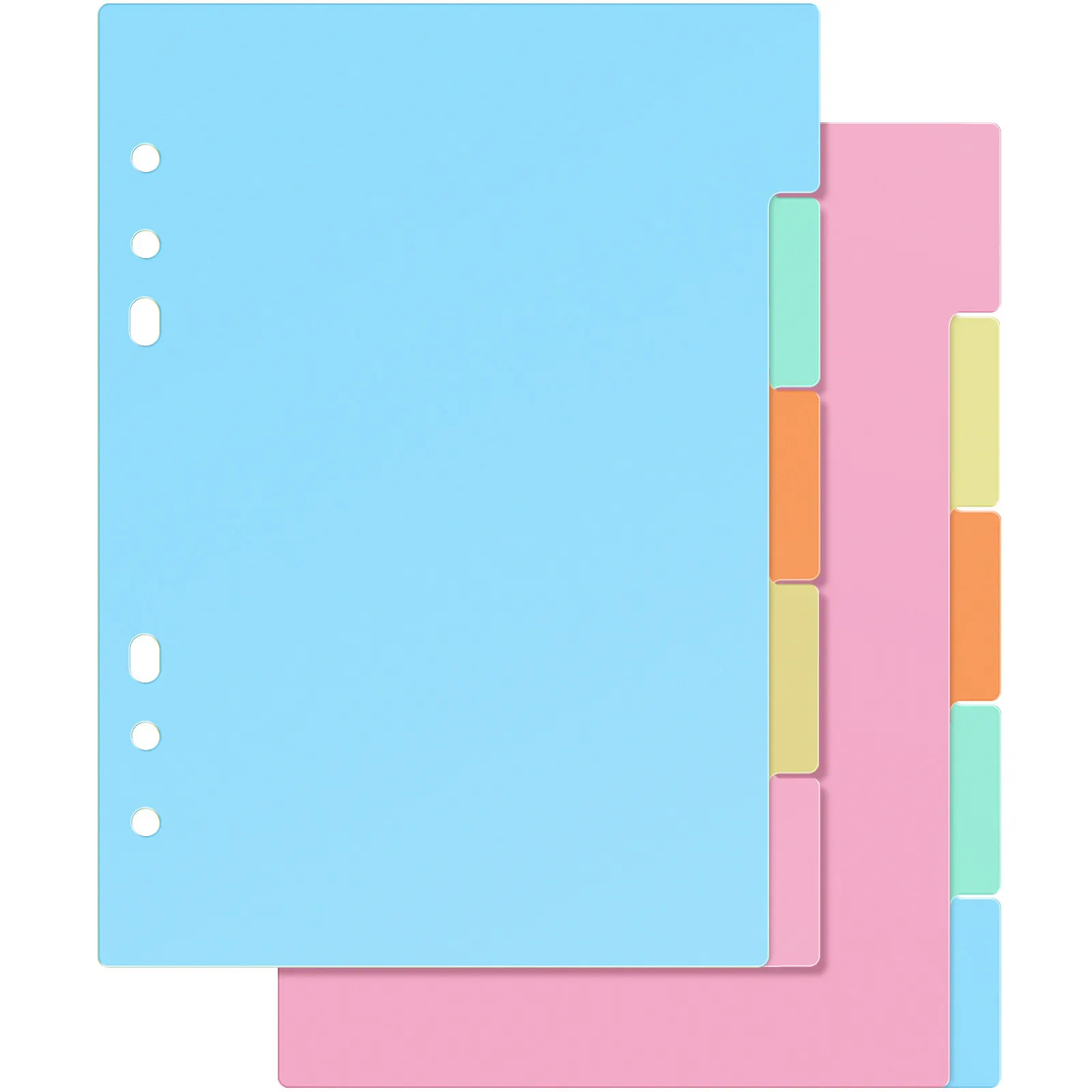 

10Pcs Smooth Thick PP Tab Dividers for Binder Indexing Labels Clear Translucent Design A5 Size 6 Hole Study Work Home